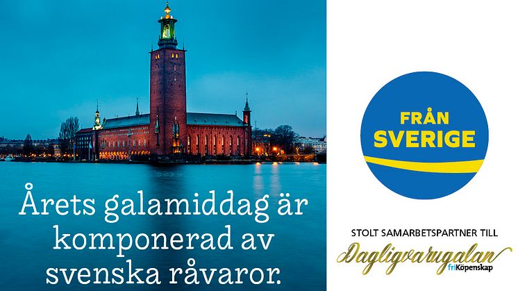 Ursprungsmärkningen Från Sverige är stolt samarbetspartner till Dagligvarugalan 2019 för andra året i rad.