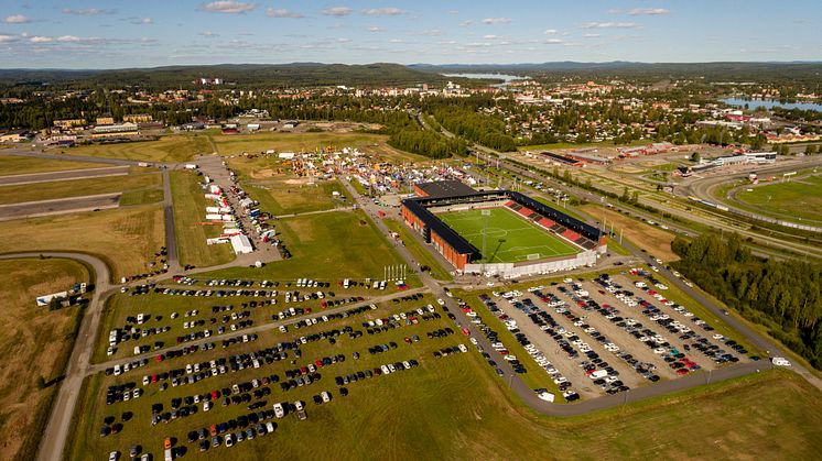 Området kring Boden Arena sett från luften. Foto: Mats Engfors, Fotographic