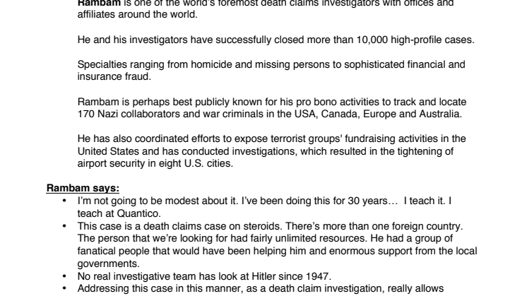 Hunting Hitler: Steven Rambam