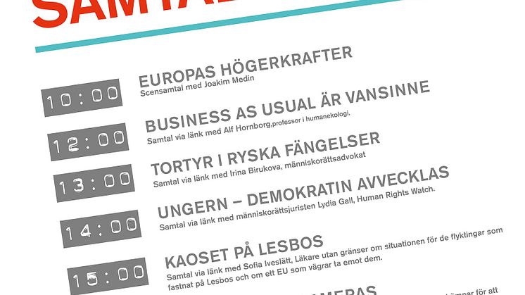 En heldag i Ordfronts regi på Bokmässan i Göteborg