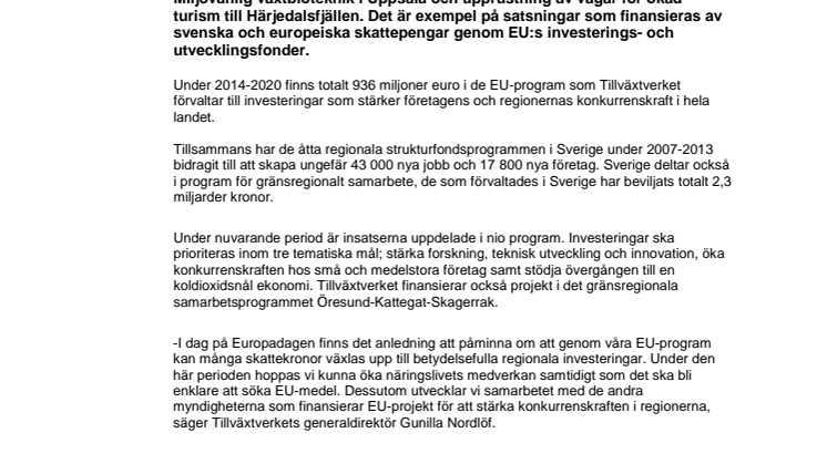 EU-miljarder gör nytta i hela landet