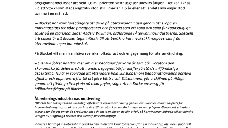 Blocket vinnare av Återvinningsindustriernas Inspirationspris – Kronprinsessan Victoria delade ut priset till Blockets VD Jan Prokopec
