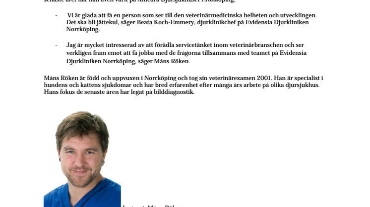 Röken till Evidensia Djurkliniken Norrköping