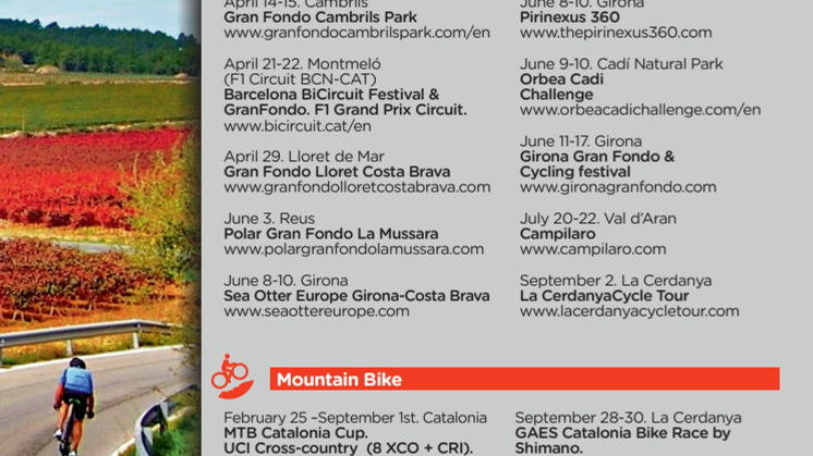 CYCLING RACES IN CATALONIA IN 2018 EVENT CALENDAR