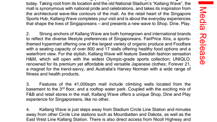 Kallang Wave Mall at Singapore Sports Hub 