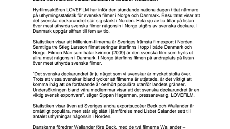 Lisbeth Salander är Sveriges populäraste filmexport – spöar både Beck och Wallander 