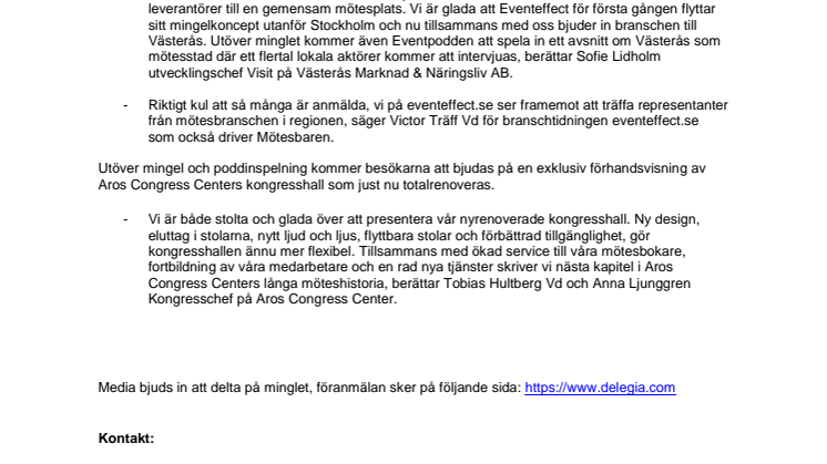 Över 130 anmälda när mötesbranschen träffas i Västerås!