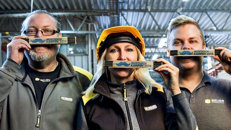 ​Beijer Byggmaterial ger julgåva till Mustaschkampen