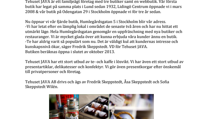 Tehuset JAVA expanderar