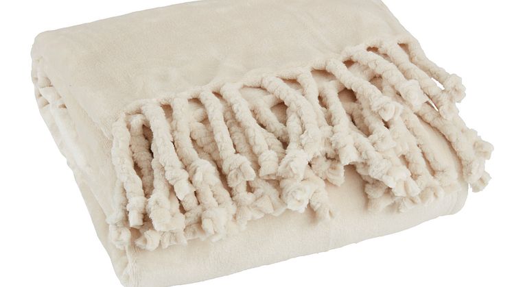 Plaid BONDEROSE 130x170 fleece beige