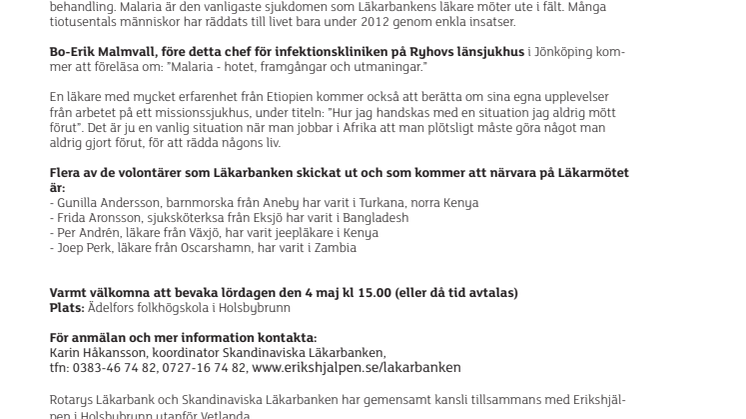 Tropiska sjukdomar - temat när över hundra läkare möts på helgens Läkarmöte i Holsbybrunn