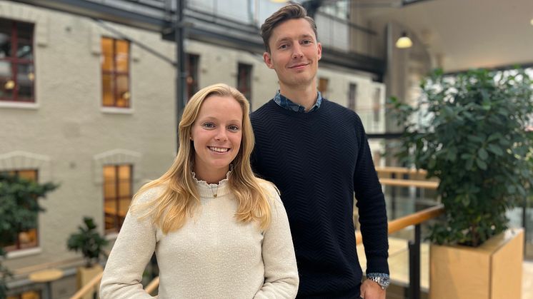 Teamet på Navari Madeleine Gustavsson, CEO och Axel Blomé, COO Bild: Navari