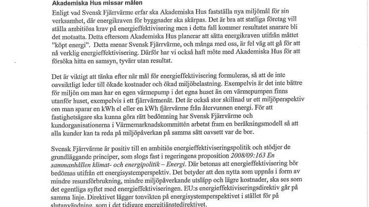 Svensk Fjärrvärmes brev