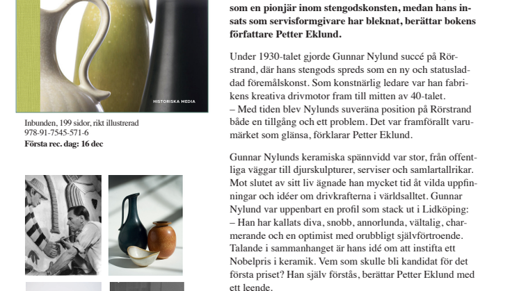 Ny och bildrik biografi om Rörstrands allkonstnär