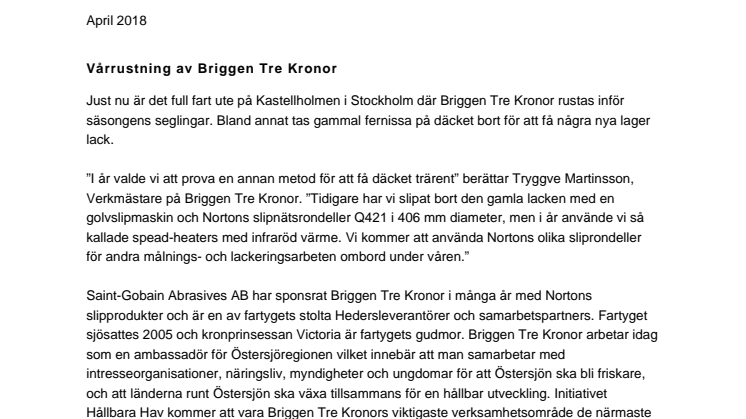 Vårrustning av Briggen Tre Kronor