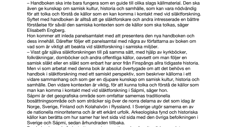 Ny bok lanseras på Släktforskardagarna: Ska göra det enklare att forska på samiska rötter