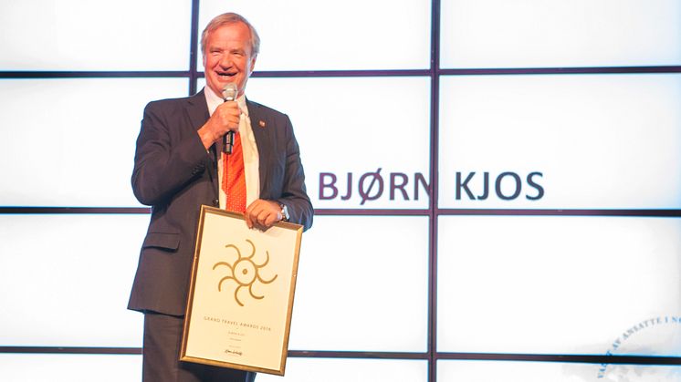Björn Kjos korad till årets företagsledare vid Grand Travel Awards i Oslo.   
