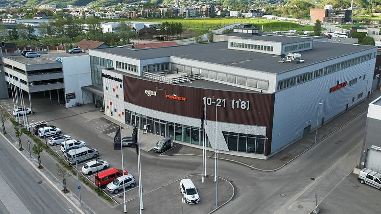 Bodø: Power flytter ut av lokalene i Verkstedveien 1. Foto: Drone Nord AS / Nordvik Gruppen AS. Høyoppløselig bilde i bunnen av artikkelen.