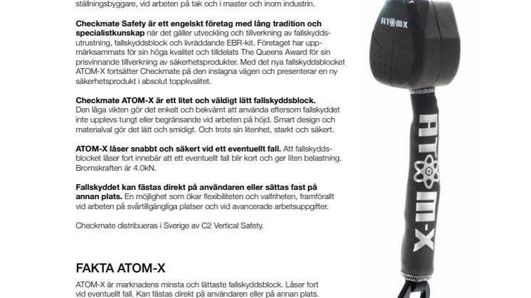 Lätt och smidigt fallskydd från Checkmate