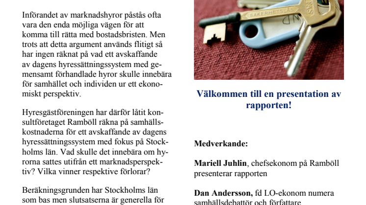 ​Vad får det för ekonomiska konsekvenser för individer och samhälle att införa marknadshyror och fria kontraktsvillkor? 