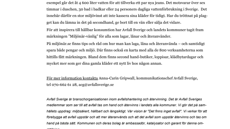 Ge kläderna ett andra liv