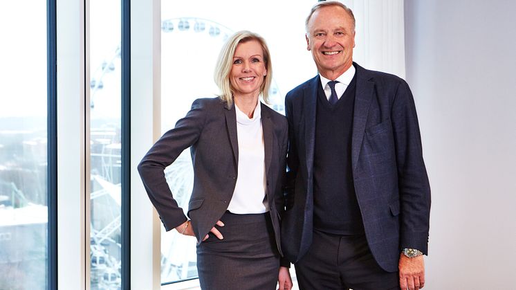 Carin Kindbom, vd och koncernchef, och Roger Holtback, styrelseordförande Svenska Mässan Stiftelse