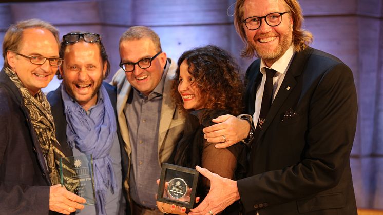 Günther Weilguni, Daniel Mani, Manfred Weilguni, Alexandra Lebelle och Erik Nissen Johansen på Prix Versailles prisutdelning den 12 May 2017