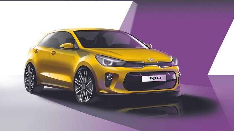 Raka linjer och stora släta ytor ger nya Kia Rio en distinkt karaktär.