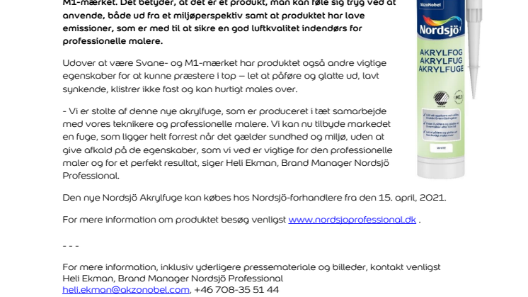 Pressemeddelelse - Nordsjö Akrylfuge med både Svane- og M1-mærkning_DK.pdf