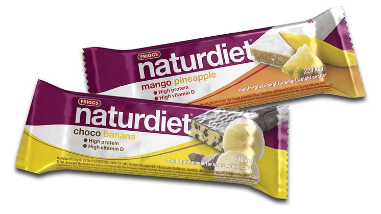Fruktiga smaker är vårens nyheter för Naturdiets LCD mealbars