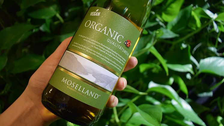 Uutuusviini Moselland Organic Qualitätswein on matala-alkoholinen ja luomu sekä sopii vegaaneille.