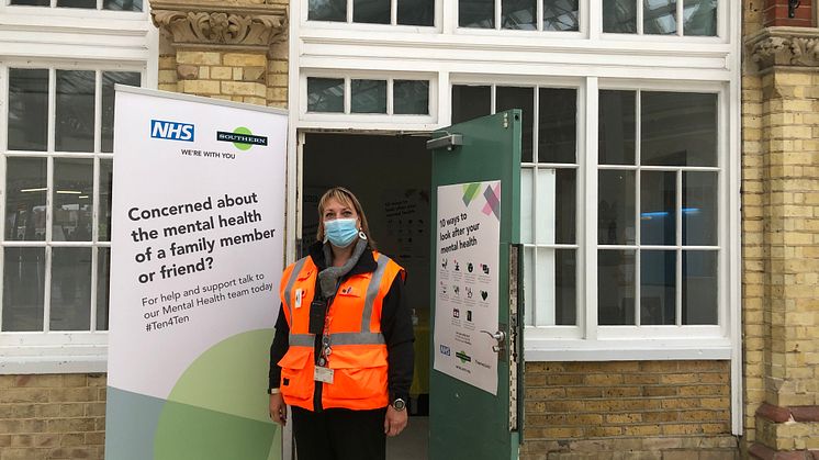 Eastbourne station manager, Kate Richards, setting up the new mental health hub