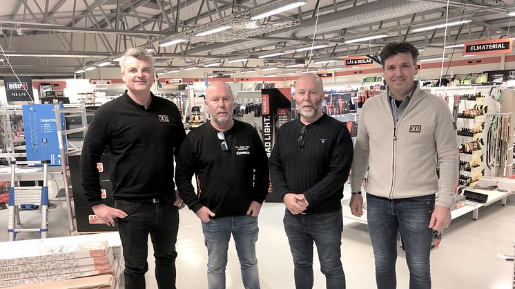 Christer Blank, Jonny Ericsson, Jörgen Ericsson och Pål Mases, de blivande delägarna för XL-Bygg Siljan.