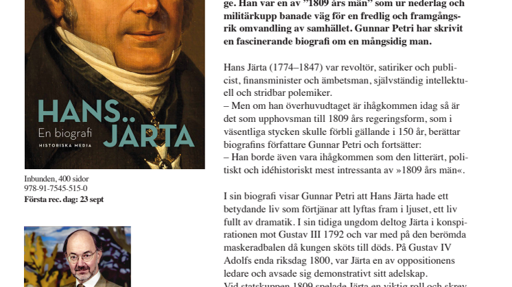 Han speglar en omvälvande  tid i Sveriges historia 
