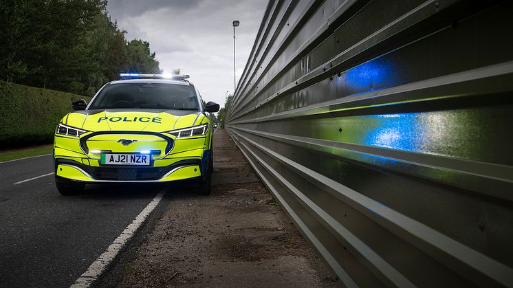 Ford Mustang Mach-E politibilkonsept Ford Mustang Mach-E police car at Safeguard SVP 2021
