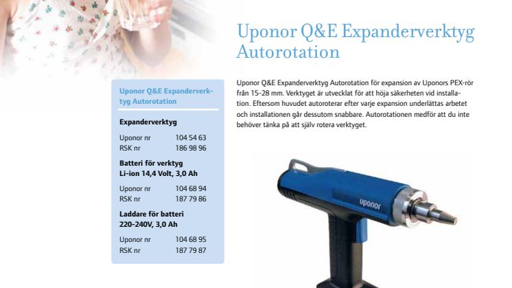 Uponor Q&E Expanderverktyg - nu med autorotation!