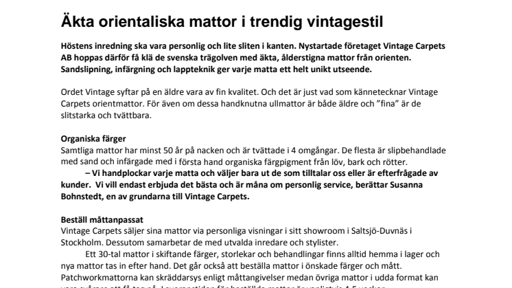 Äkta orientaliska mattor i trendig vintagestil