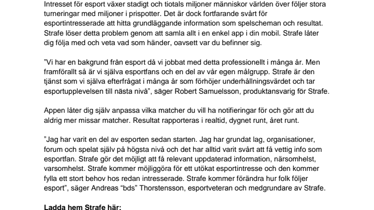 Nya appen STRAFE gör det enkelt att följa esport i din smartphone