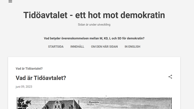 Tidöavtalet - ett hot mot demokratin:  https://tidoavtalet.blogspot.com/ 