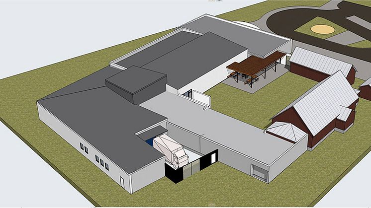 Skiss Mjellby konstmuseum efter ombyggnad, Illustration, Fredblad.