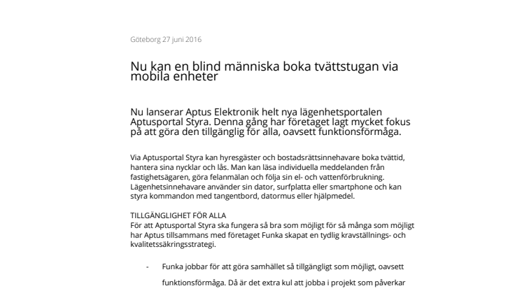 Nu kan synskadade boka tvättstugan via mobila enheter