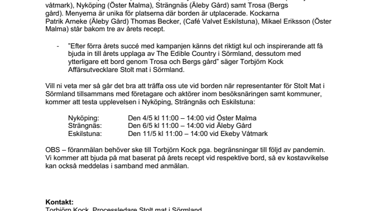 Inbjudan till pressträff - The Edible Country