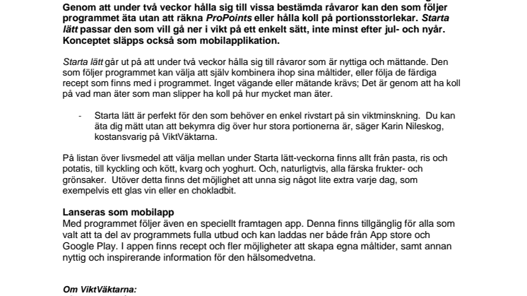 ViktVäktarna lanserar nytt rivstartsprogram