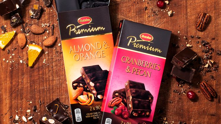 Marabou Premium lanserar bars av mörk choklad i nya smakkombinationer