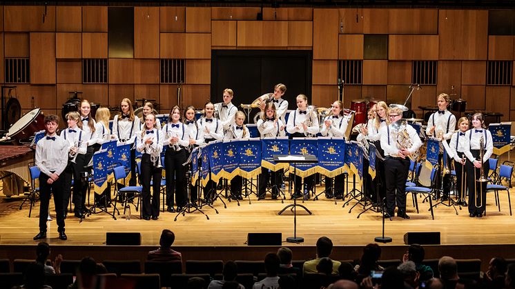 EUROPAMESTERE: Smørås Skolemusikk spilte seg til seier under helgens EM Brass i Malmö. Foto: John Vint