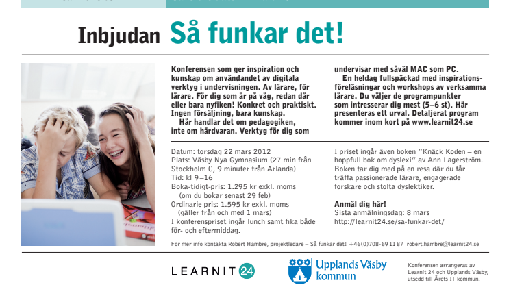 Världens mest innovativa lärare samlas i Väsby den 22 mars