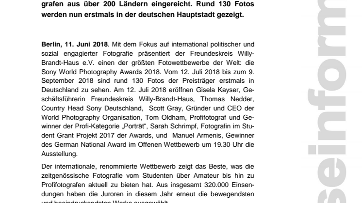 Ab dem 12. Juli in Berlin: die besten Bilder der Sony World Photography Awards