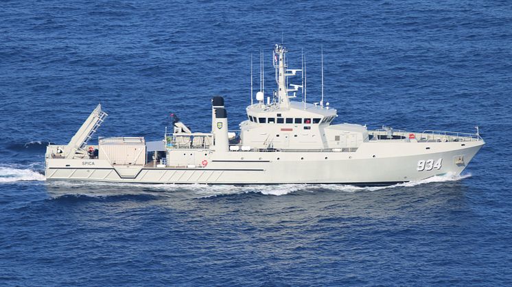 The KRI 934 Spica, is the sister ship to the June 2015 delivered KRI 933 Rigel. Both feature extensive KONGSBERG technology. Image Courtesy OCEA