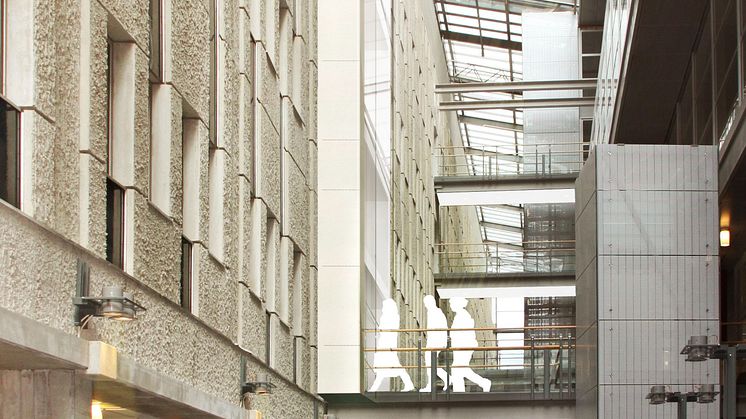 Skiss Framtidens laboratorium, Karolinska Institutet 