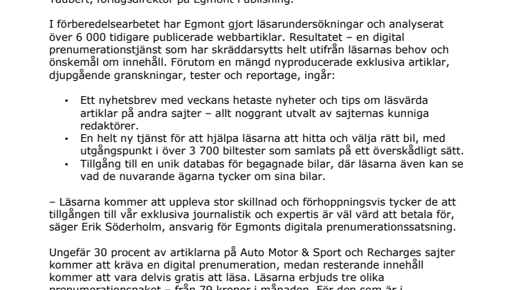 Egmont satsar på digitala prenumerationer  för tidskrifter 